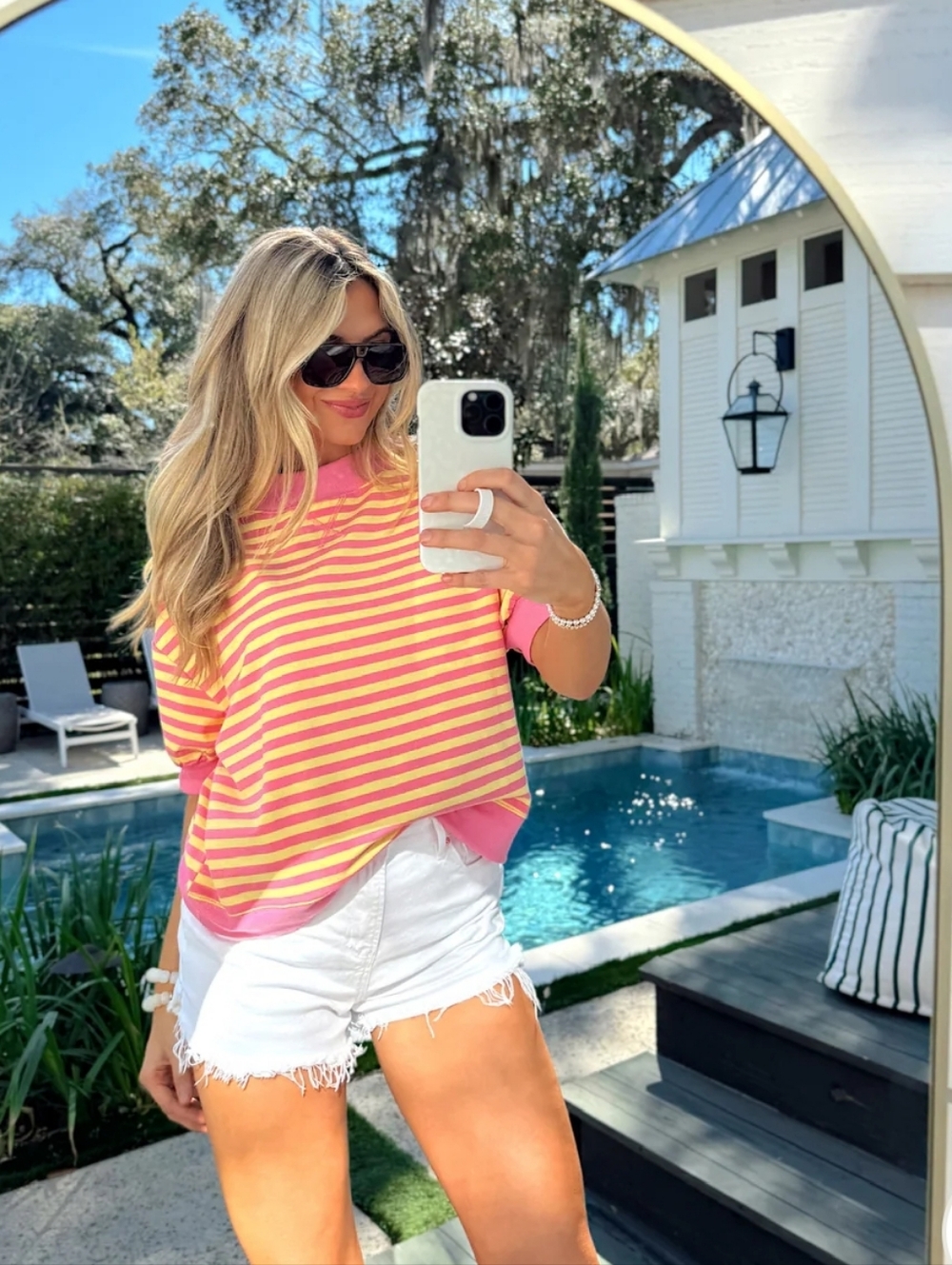 NWT Bella Rose day+moon Groovy Glow Striped 3/4 Sleeve Top Size Medium - Picture 2 of 14